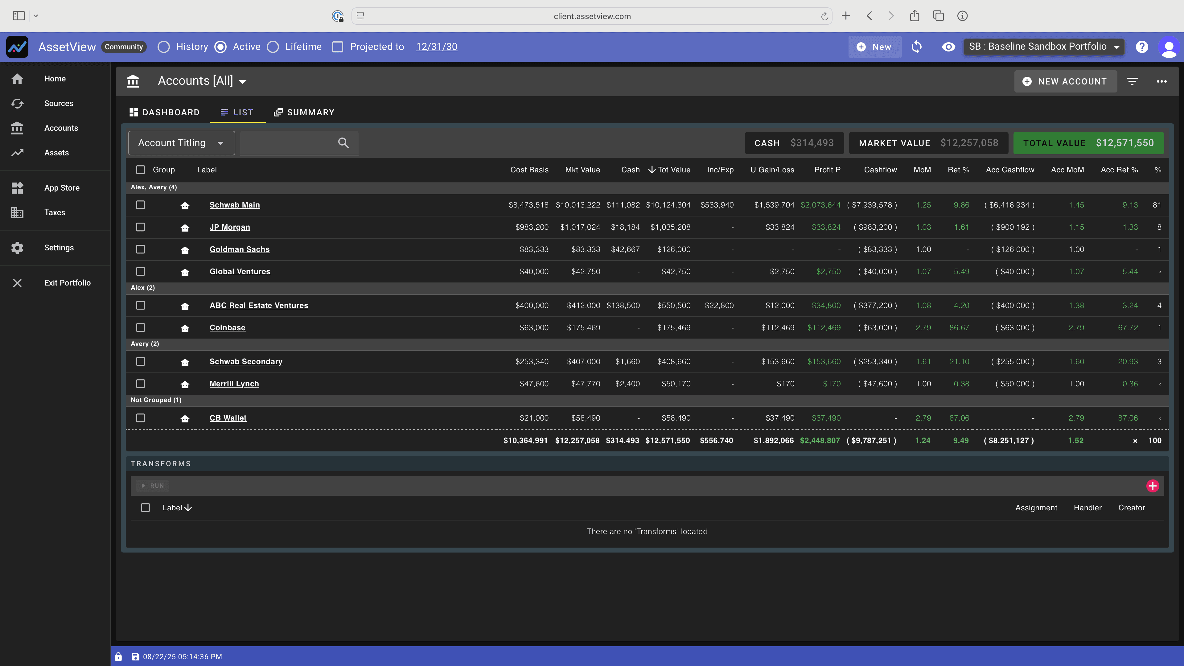 AssetView Cash Management